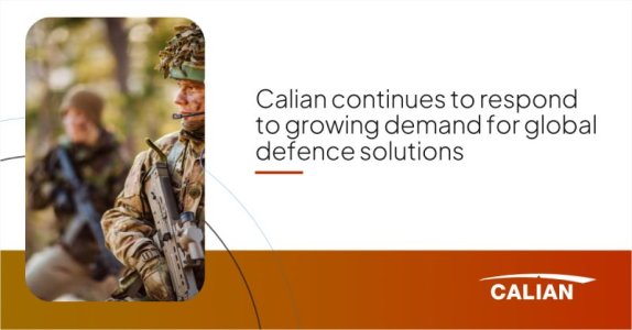 Calian continues to respond to growing demand for global defence solutions. 