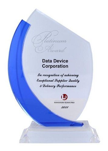 Data Device Corporation (DDC) Receives L-3 Communication Systems-West’s Platinum Award for Exceptional Supplier Quality and Delivery Performance!