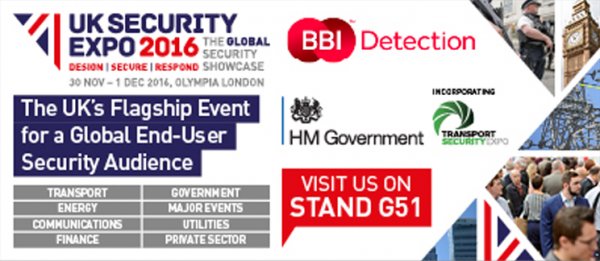 BBI Detection to launch new range of Explosive and Narcotic Threat Detection kits at UK Security Expo 2016
